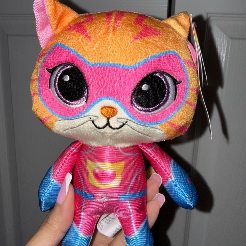 Disney Pink and Orange Superhero Cat Plush